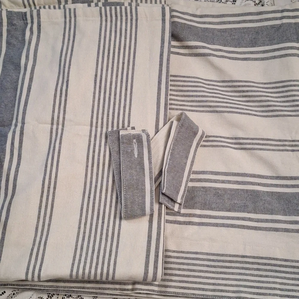 PIPER CLASSICS FARM MARKET STRIPE CURTAIN PANELS 84×40